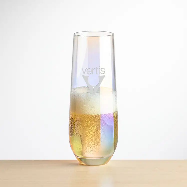 Miami Stemless Flute 10 oz - Deep Etch